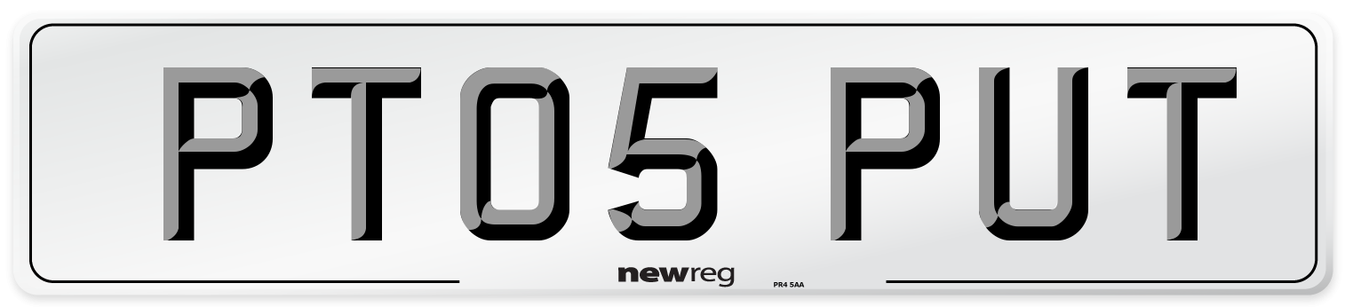 PT05 PUT Number Plate from New Reg